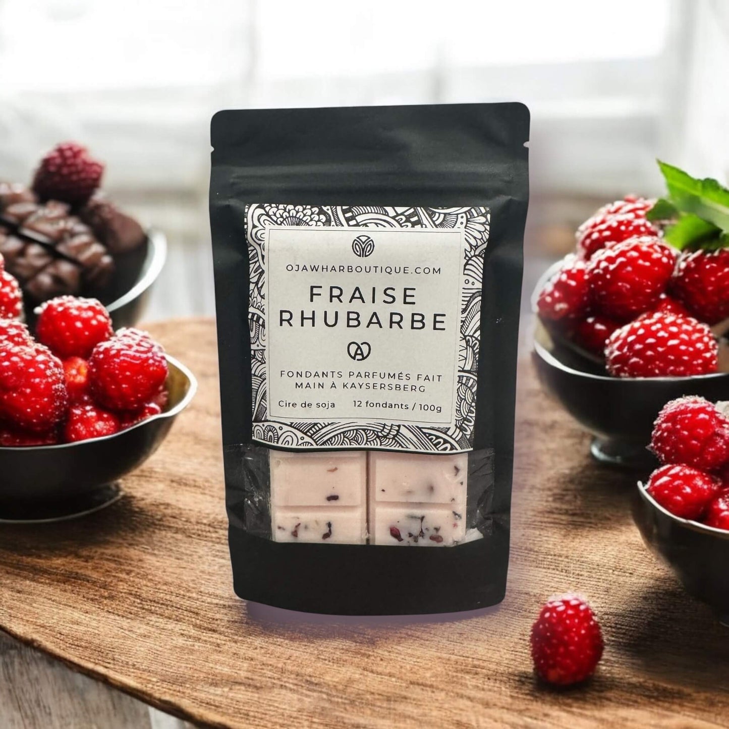Fondant Tablette Fraise Rhubarbe - Parfum Fruité et Gourmand