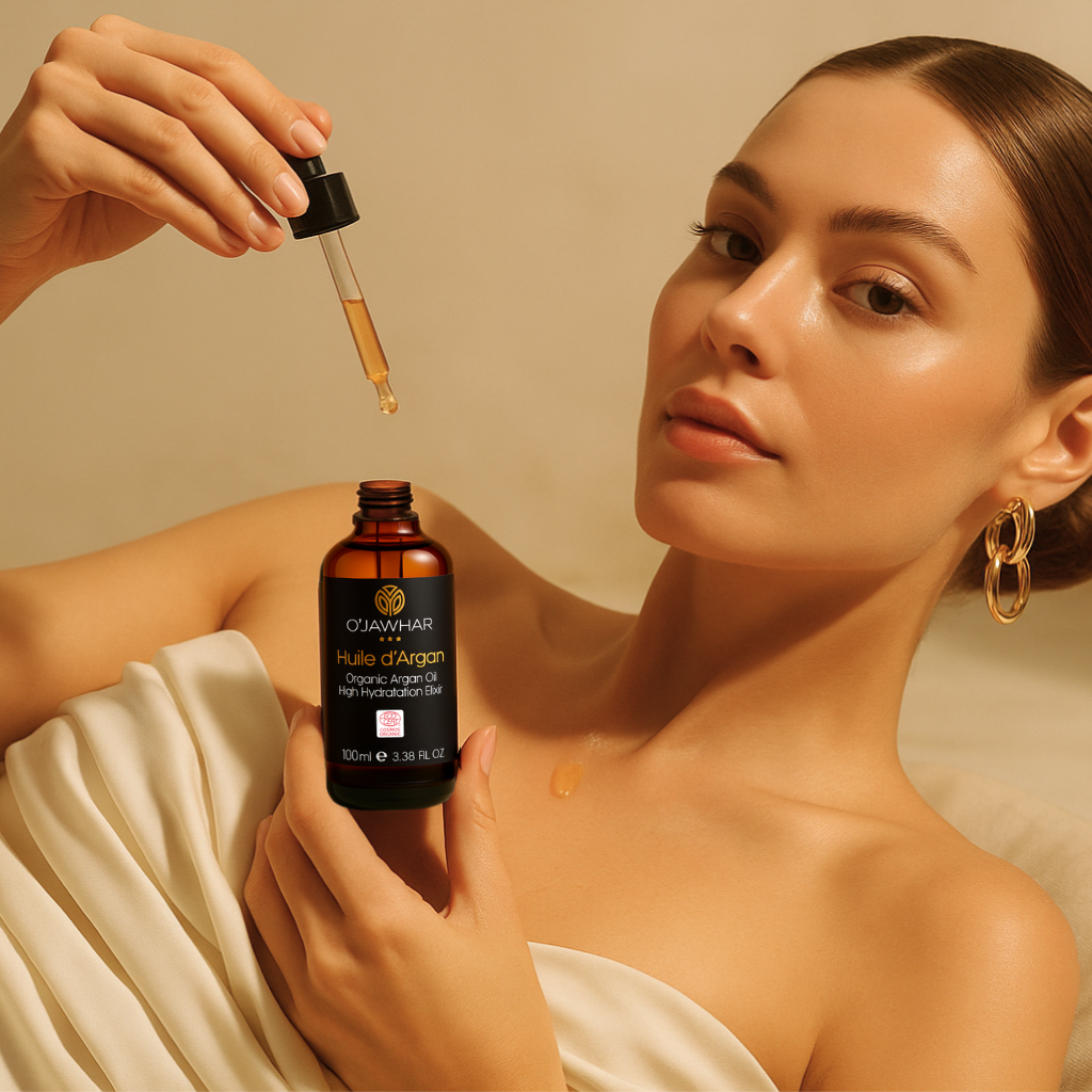 Huile d’Argan Bio – 100 % Pure, Visage, Corps & Cheveux