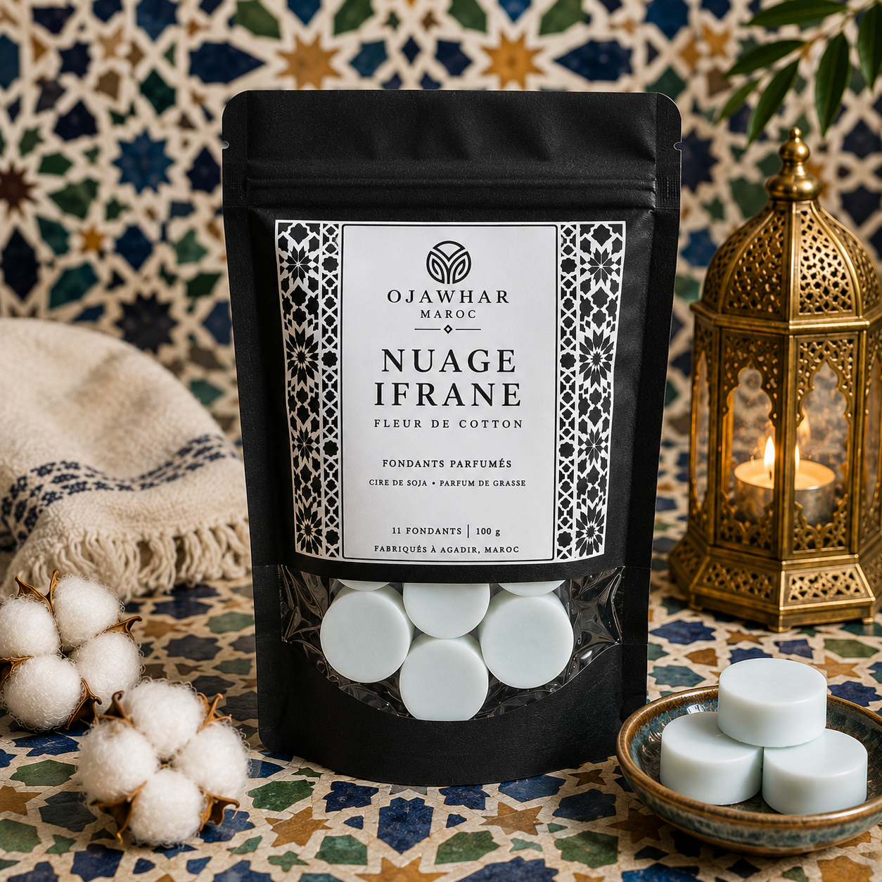Nuage d'Ifrane – Fleur de Coton | Fondants parfumés 100 g