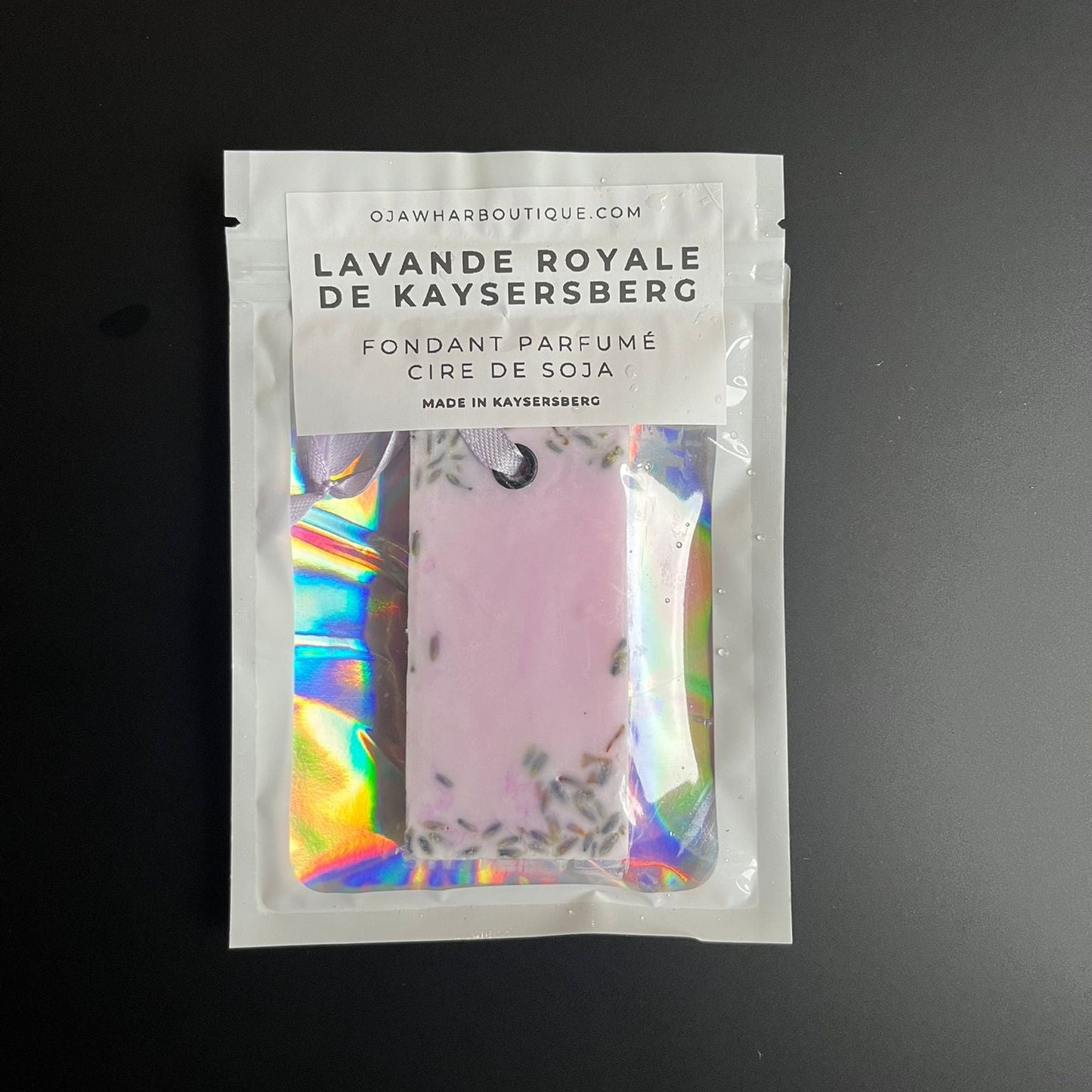 Fondant suspension Lavande Royal 27 g, cire de soja naturelle, parfum floral et relaxant, fait main au centre O’Jawhar.