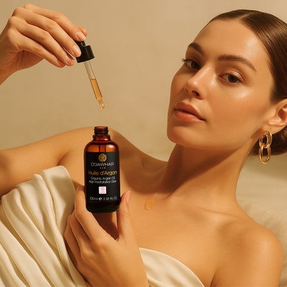 Huile d’Argan Bio – 100 % Pure, Visage, Corps & Cheveux