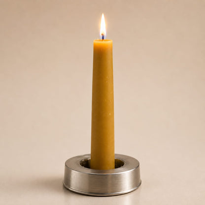Chandelle artisanale en cire d'abeille pure d'Aït Baâmrane avec combustion lente et flamme chaleureuse