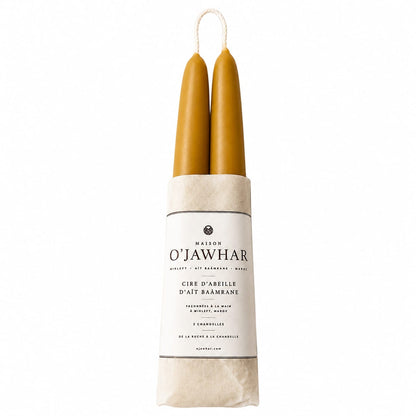 Chandelles artisanales en cire d'abeille naturelle d'Aït Baâmrane emballées à la main – Maison O'Jawhar