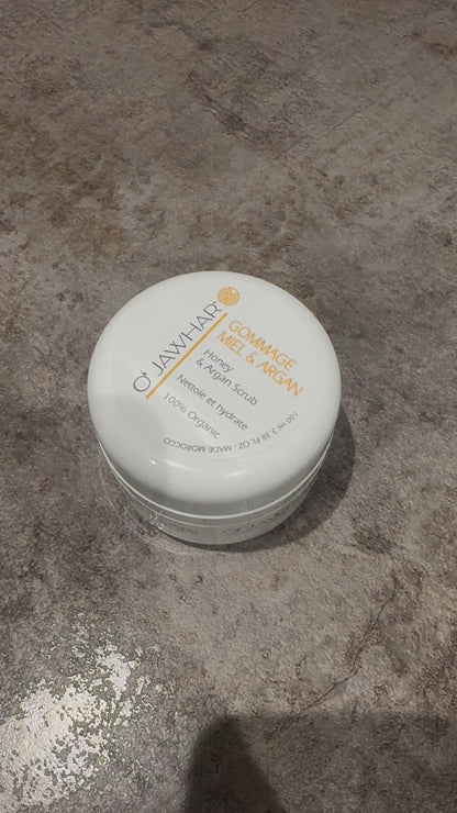 Gommage Miel & Argan Naturel – Hydratant & Exfoliant | O’Jawhar